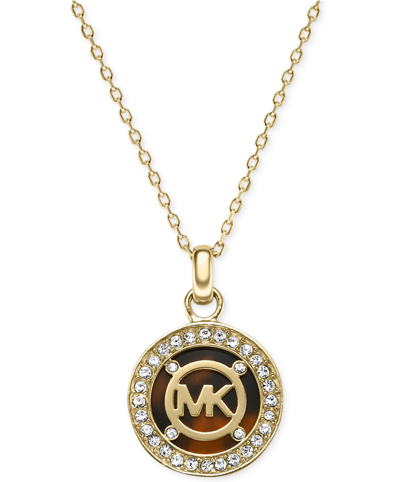 Michael Kors Necklaces
 Lyst Michael Kors Gold Tone Tortoise Logo Pendant