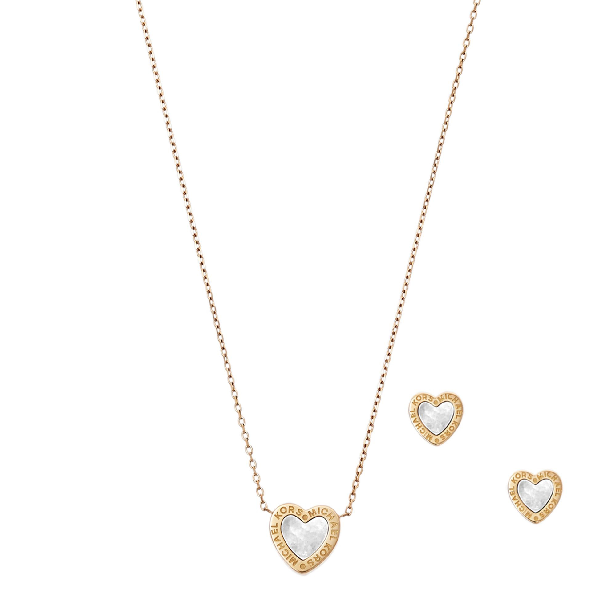 Michael Kors Necklaces
 Michael kors Gold tone Heart Necklace And Earrings Set in