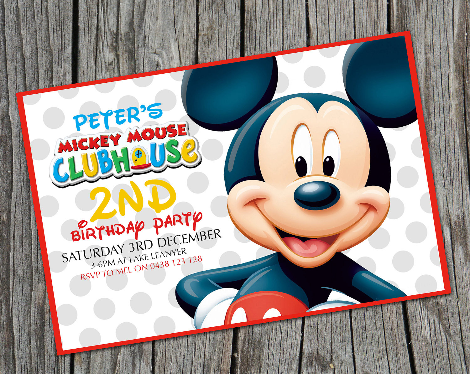 Mickey Birthday Invitations
 Kids Birthday Invitation Mickey Mouse by EmbellisheDesigns