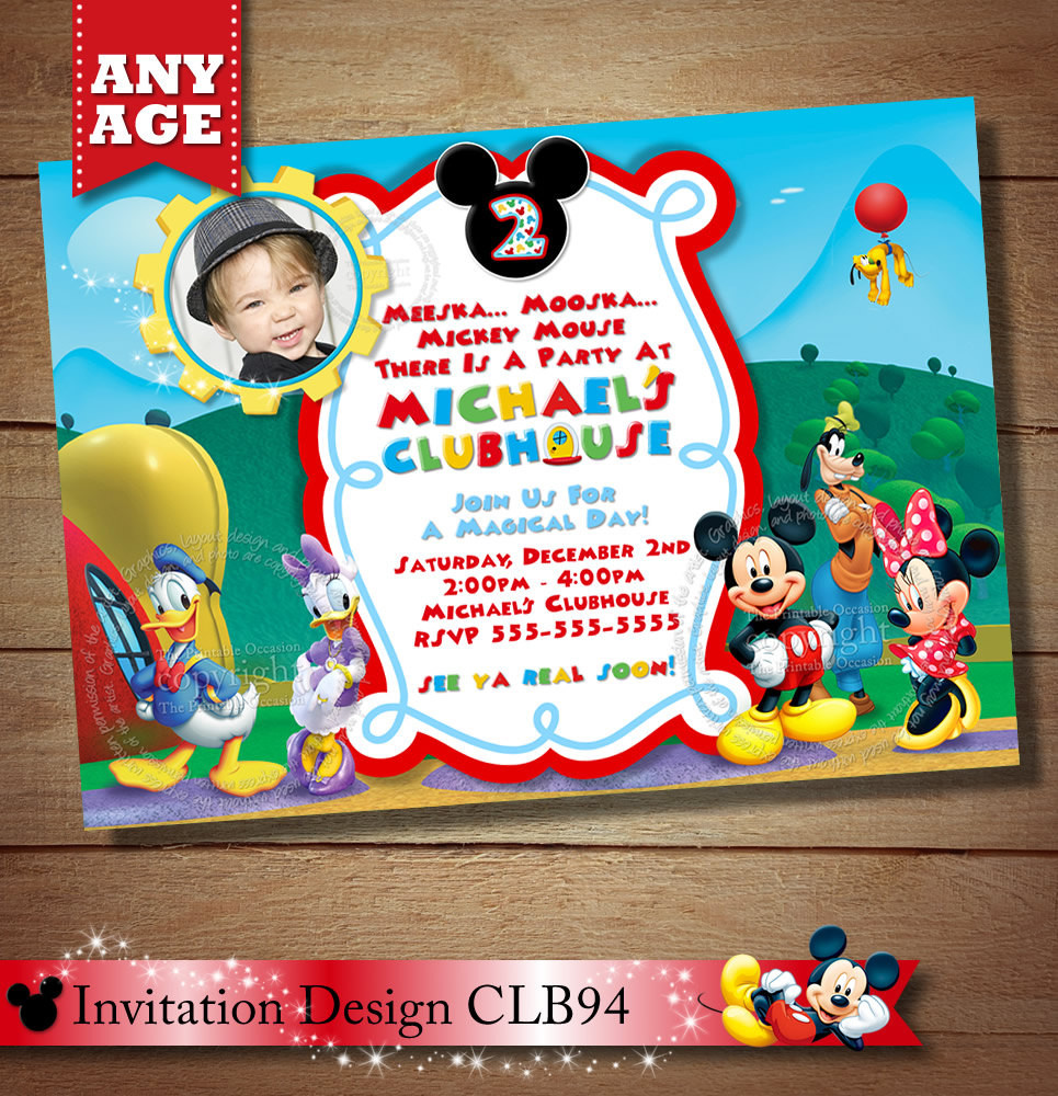 Mickey Birthday Invitations
 HUGE SELECTION Clubhouse Mickey Birthday Invitation Mickey