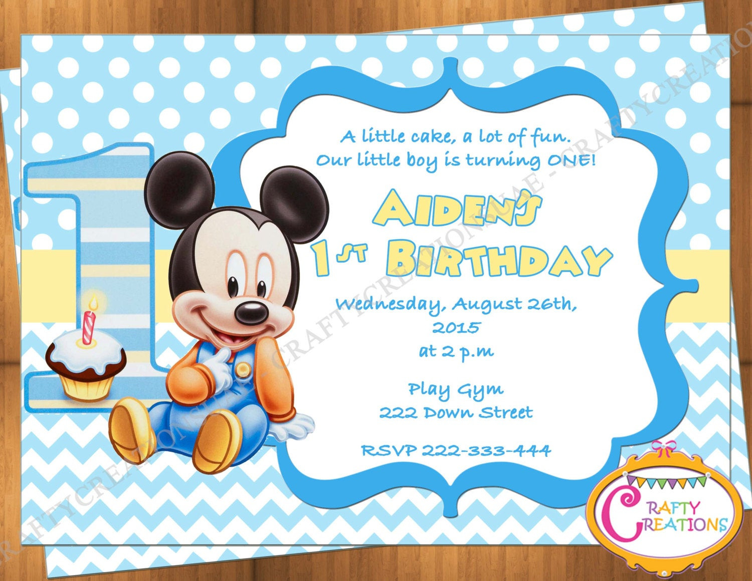 Mickey Mouse 1st Birthday Invitations
 Baby Mickey Mouse First Birthday Invitation Mickey Mouse 1st