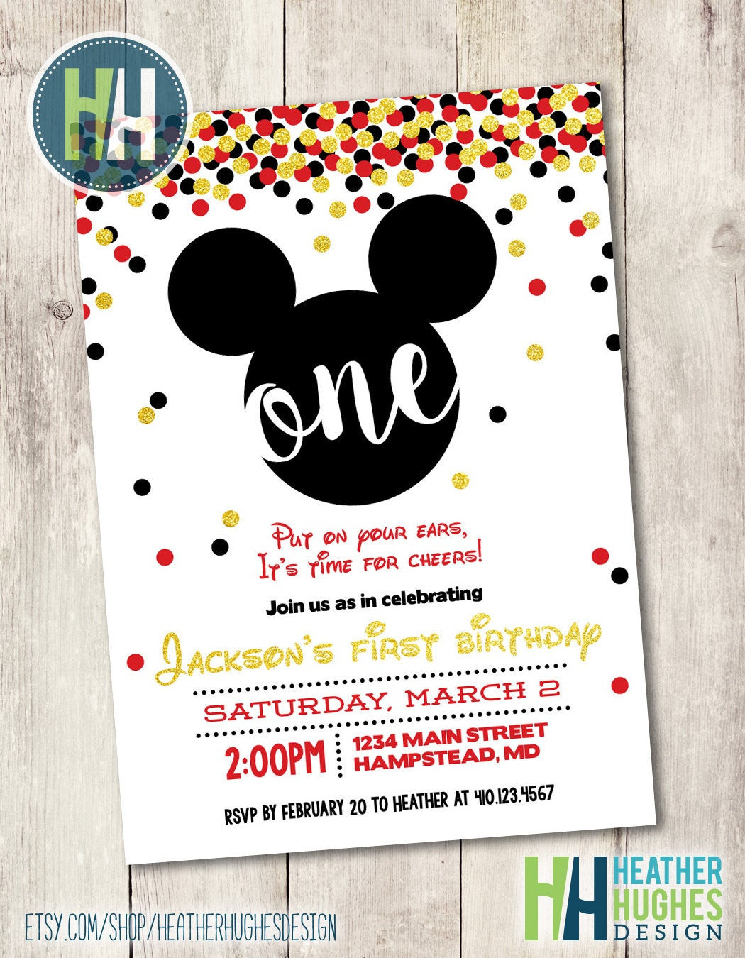 Mickey Mouse 1st Birthday Invitations
 mickey mouse first birthday invite boy 1st by