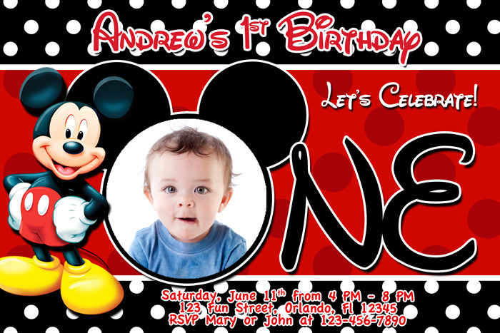 Mickey Mouse 1st Birthday Invitations
 Mickey Mouse 1st Birthday Invitations