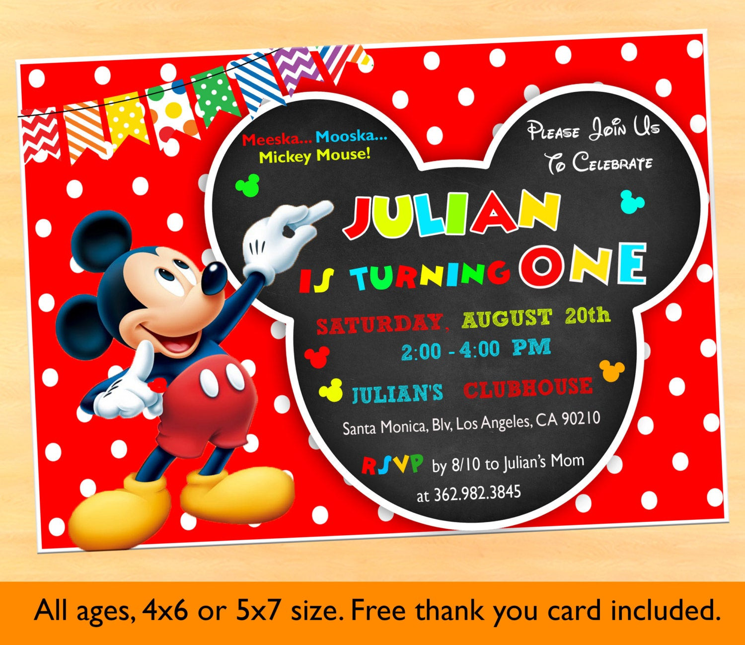Mickey Mouse 1st Birthday Invitations
 Mickey Mouse clubhouse 1st birthday invitations Mickey Mouse