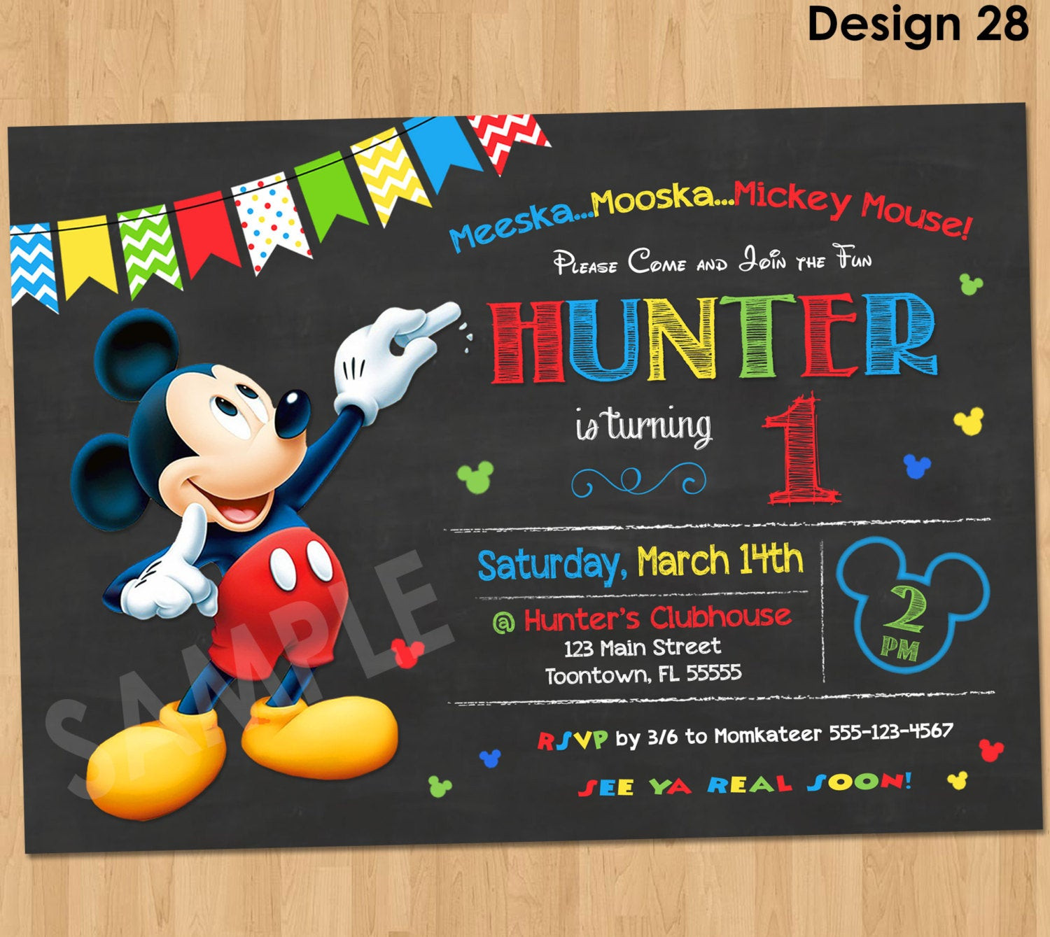 Mickey Mouse 1st Birthday Invitations
 Mickey Mouse Birthday Invitation Mickey Mouse Clubhouse