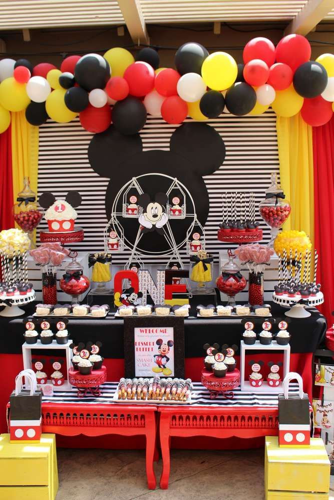 Mickey Mouse Birthday Decoration Ideas
 How great is this Mickey Mouse birthday party See more