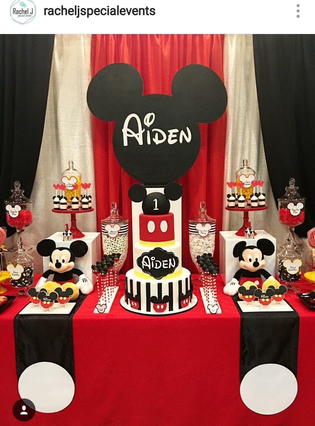 Mickey Mouse Birthday Decoration Ideas
 Mickey Mouse Theme Birthday Party Dessert Table and Decor