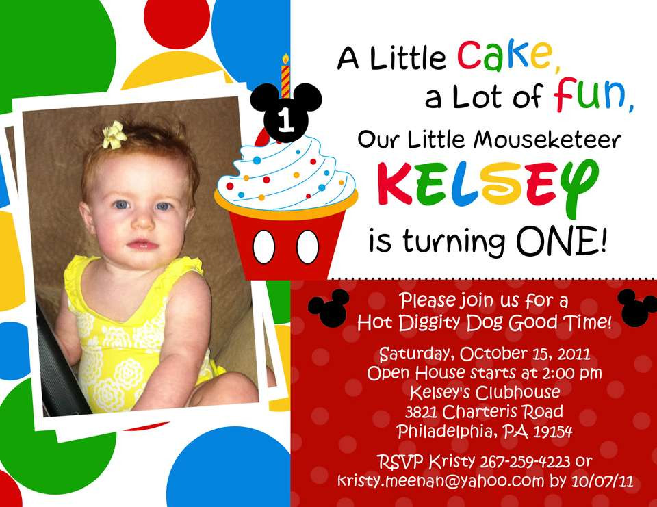 Mickey Mouse Clubhouse Party Ideas 1St Birthday
 Mickey Mouse Clubhouse 1st Birthday Invitations