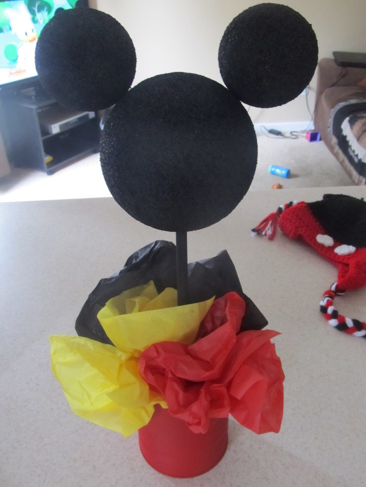Mickey Mouse DIY Decorations
 diy Mickey Mouse birthday party diy centerpiece idea