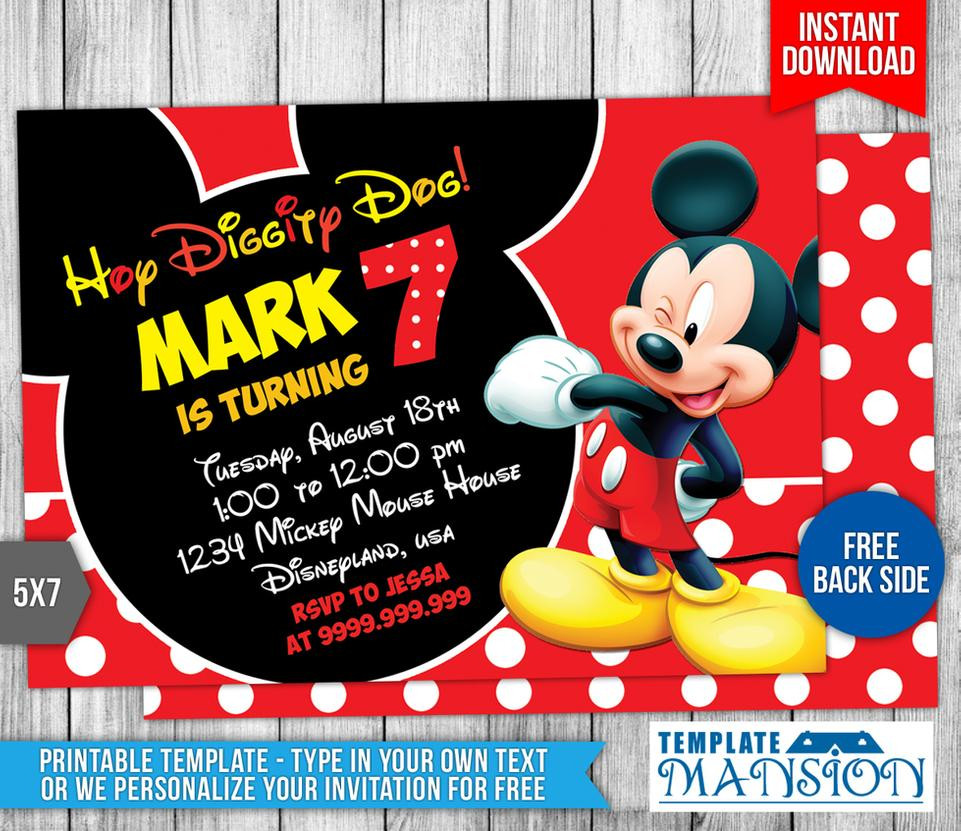 Mickey Mouse First Birthday Invitation
 Mickey Mouse Birthday Invitation 4 by templatemansion on