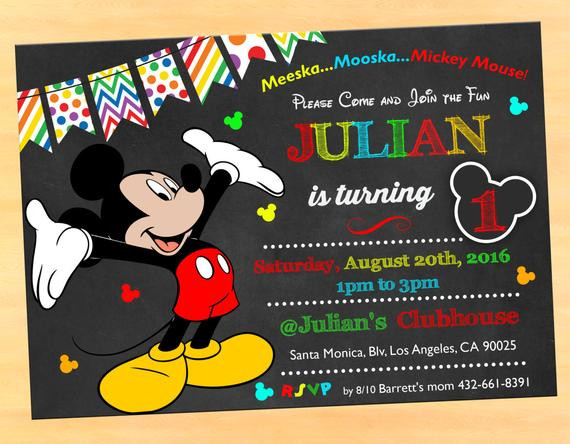 Mickey Mouse First Birthday Invitation
 1st birthday invitations boy mickey mouse Mickey Mouse