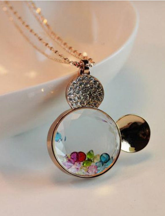 Mickey Mouse Necklace
 Rhinestone Mickey Mouse necklace