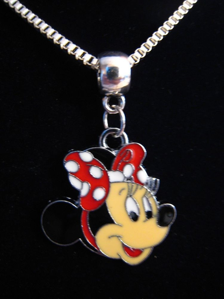 Mickey Mouse Necklace
 MINI MICKEY MOUSE DISNEY PLUTO GOOFY DONALD SILVER CHAIN