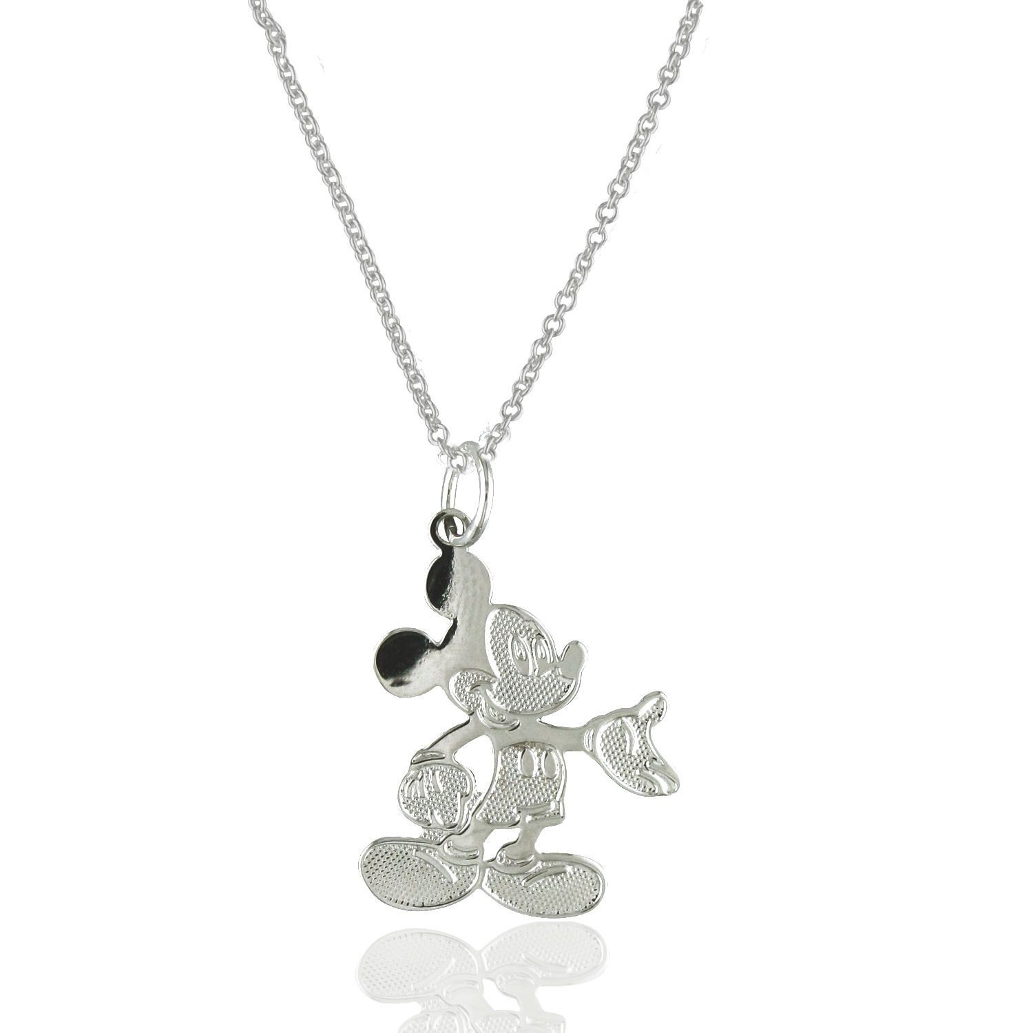 Mickey Mouse Necklace
 Disney Mickey Mouse Charm Pendant in Sterling Silver
