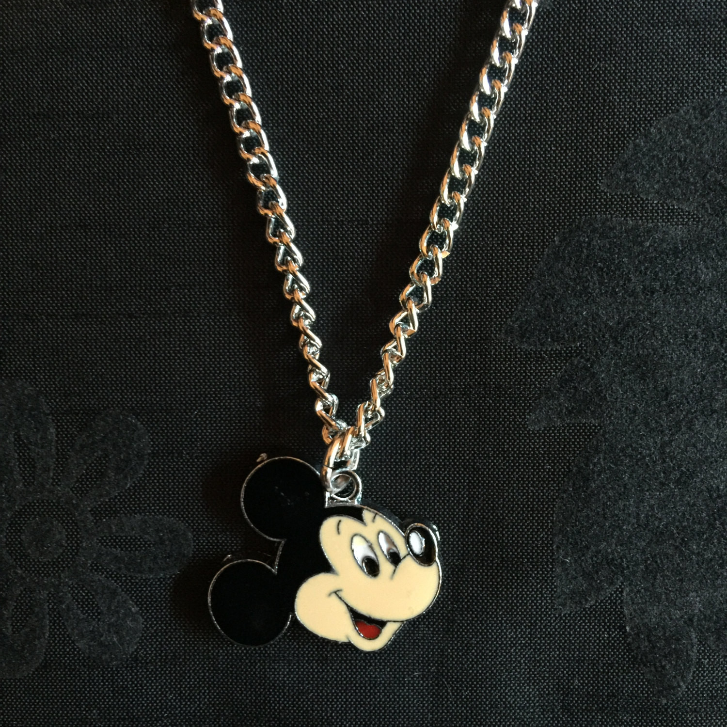 Mickey Mouse Necklace
 Silver Plated Disney Mickey Mouse Necklace