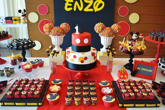 Mickey Mouse Party Ideas For 1St Birthday
 Kara s Party Ideas Mickey Mouse 1st Birthday Party via