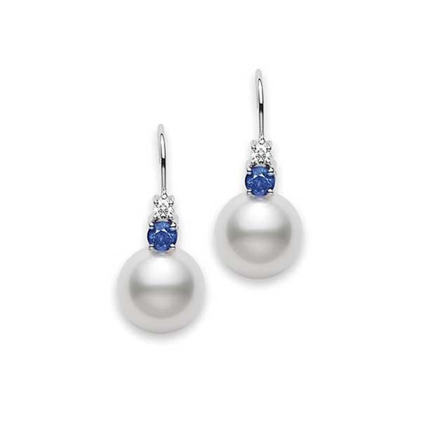 Mikimoto Pearl Earrings
 Mikimoto Classic Sapphire and Pearl Earrings