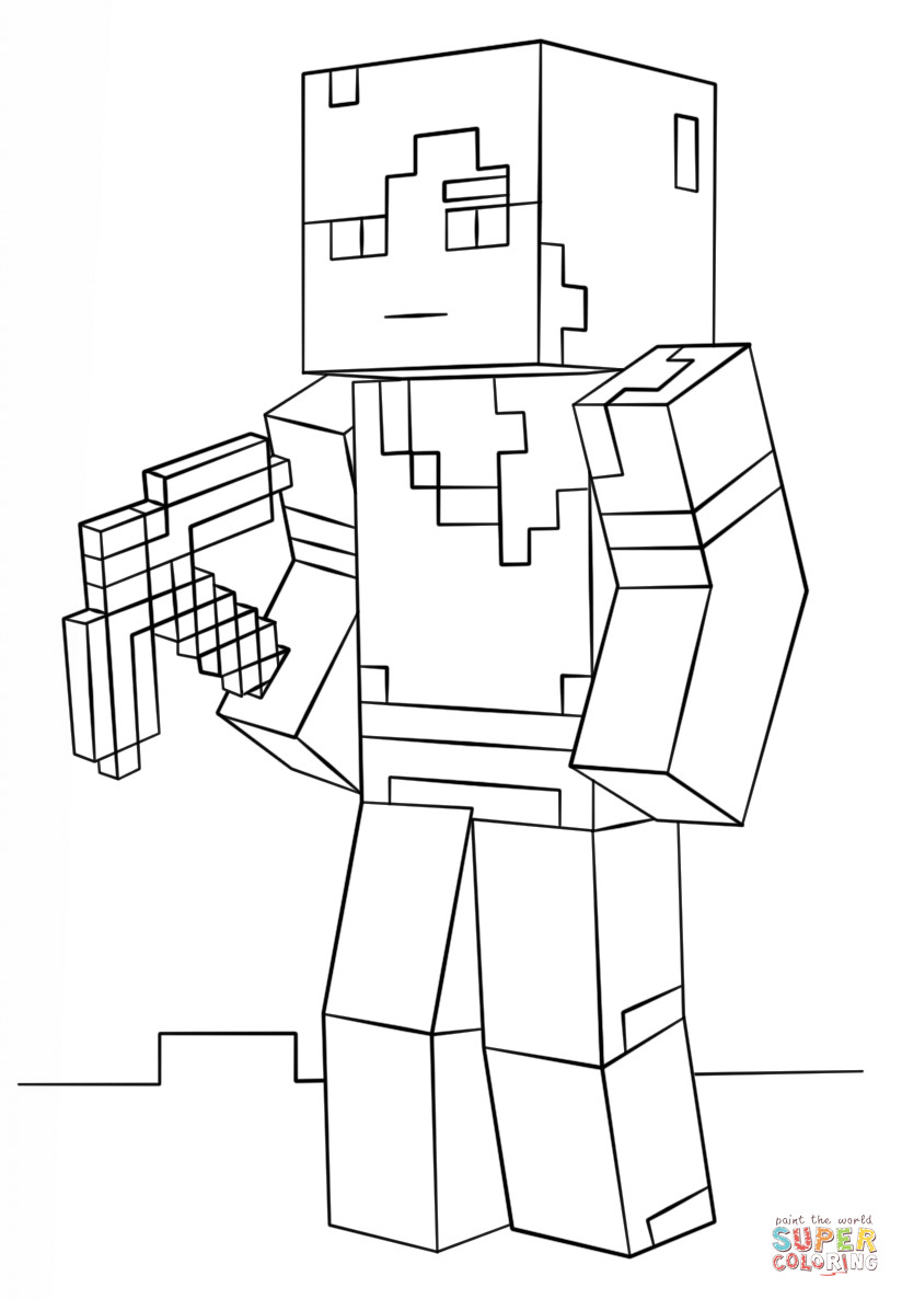 Minecraft Coloring Pages For Girls
 Minecraft Alex coloring page