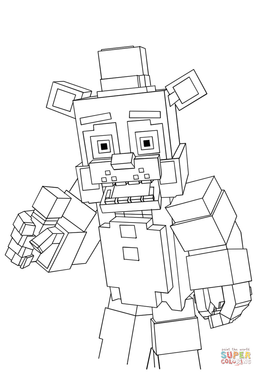 Minecraft Coloring Pages For Girls
 Minecraft Freddy coloring page