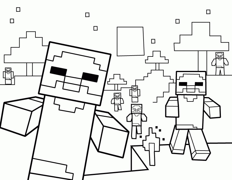 Minecraft Coloring Pages For Kids
 Minecraft Zombie Coloring Page Coloring Home
