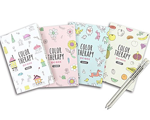 Mini Adult Coloring Book
 Set of 4 Mini Coloring Books for Adult Relaxation Color