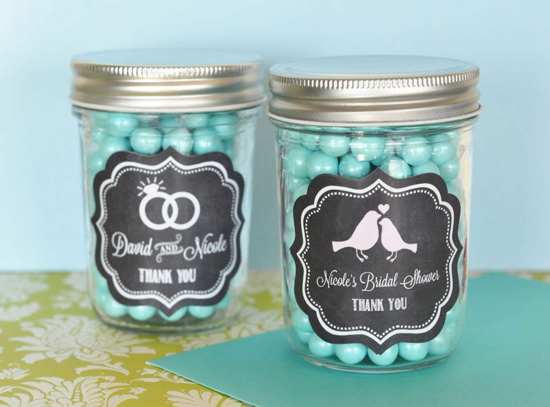 Mini Mason Jar Wedding Favors
 48 Personalized Chalkboard Wedding Mini Mason Jars Wedding