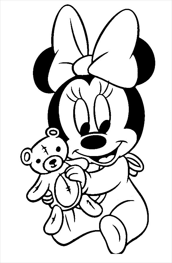 Mini Mouse Printable Coloring Pages
 Minnie Mouse With Teddy Coloring Page Free Printable