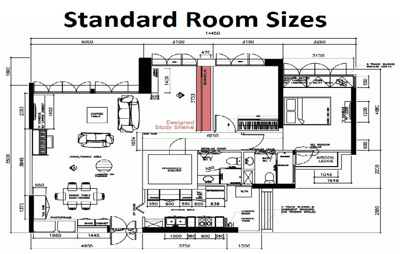 Minimum Bedroom Dimensions
 Standard Room Sizes