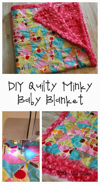Minky Baby Blanket DIY
 Little Miss Stitcher Quilty Minky Baby Blanket