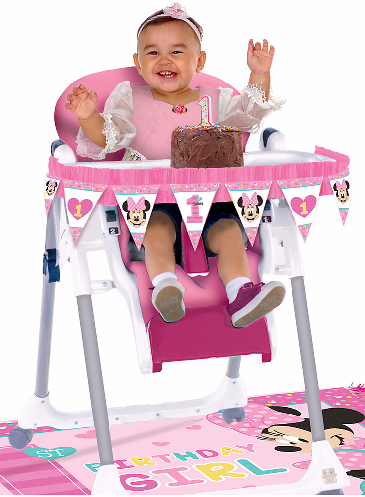 Minnie Mouse 1st Birthday Party
 Baby Girl First Birthday Chair Decorating Kit Minnie Mouse