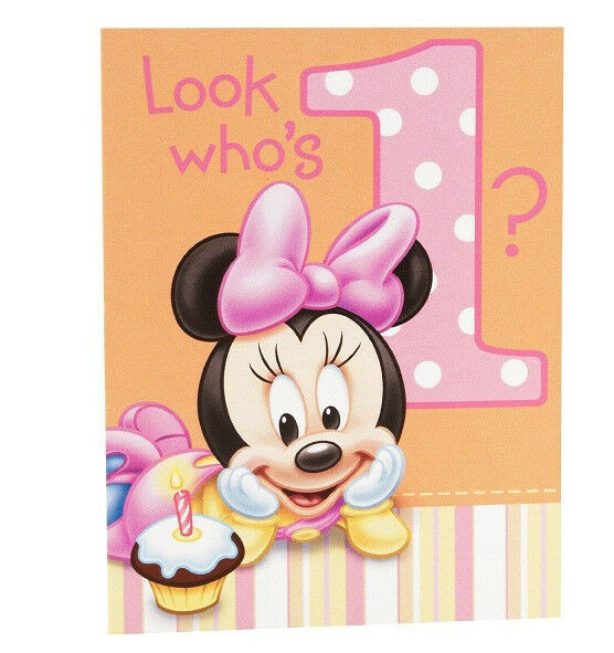 Minnie Mouse 1st Birthday Party
 Disney MINNIE MOUSE 1st Birthday 8 Invitations with