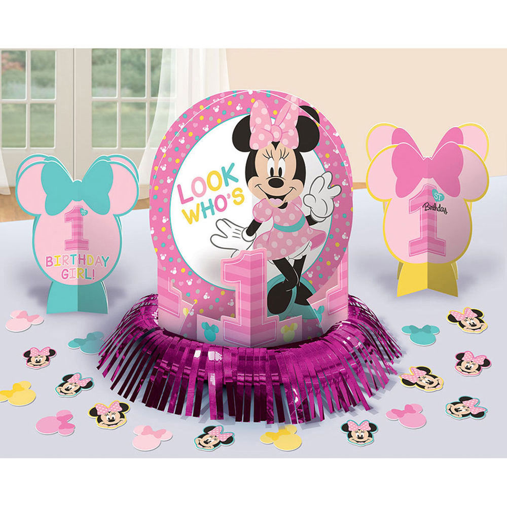 Minnie Mouse 1st Birthday Party
 Disney Baby Minnie Mouse 1st Birthday Party Centerpiece