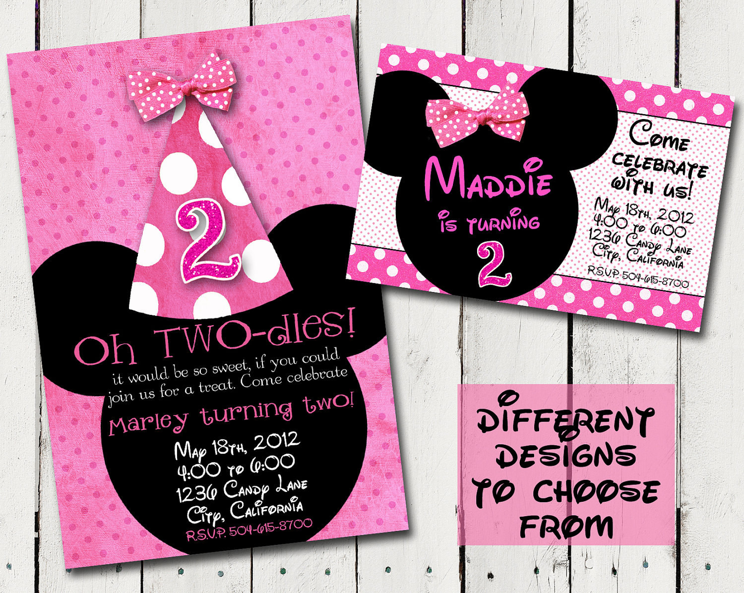 Minnie Mouse Birthday Invitations Printable
 Chalkboard Birthday Invitation Custom by TamiRayCardsandPrint