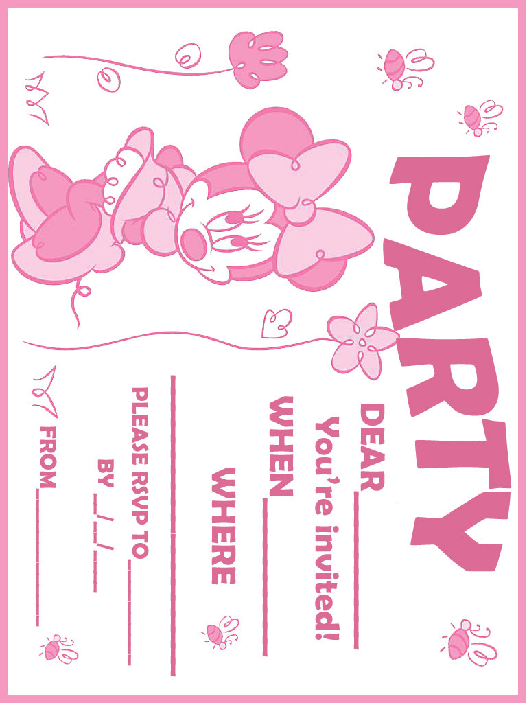 Minnie Mouse Birthday Invitations Printable
 Printable Minnie Mouse Birthday Invitations – FREE