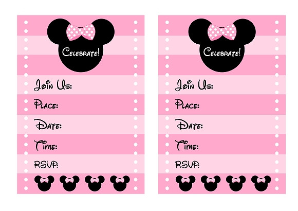 Minnie Mouse Birthday Invitations Printable
 Download These Free Pink Minnie Mouse Party Printables