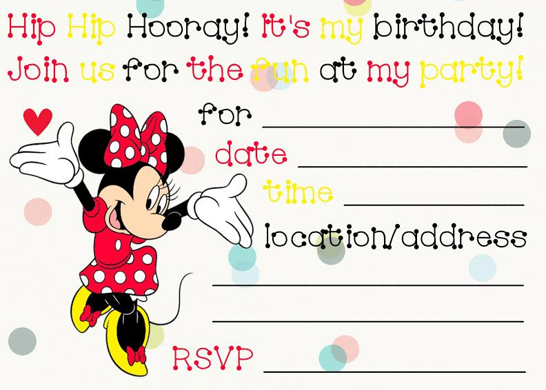 Minnie Mouse Birthday Invitations Printable
 Printable Minnie Mouse Birthday Invitations – Bagvania