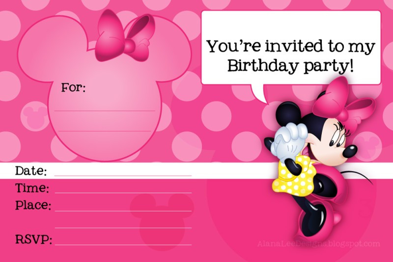 Minnie Mouse Birthday Invitations Printable
 32 Superb Minnie Mouse Birthday Invitations