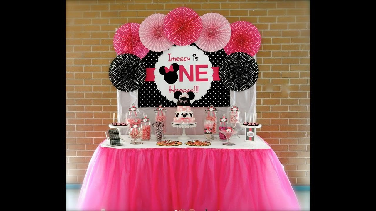 Minnie Mouse Birthday Party Decorations
 Minnie Mouse First Birthday Party via Little Wish Parties