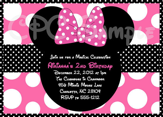 Minnie Mouse Custom Birthday Invitations
 Custom Minnie Mouse Birthday Party Invitations