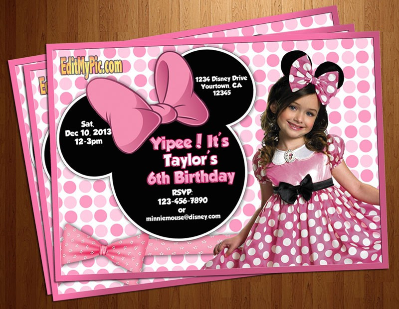 Minnie Mouse Custom Birthday Invitations
 Minnie Mouse Birthday Invitations Personalized — FREE