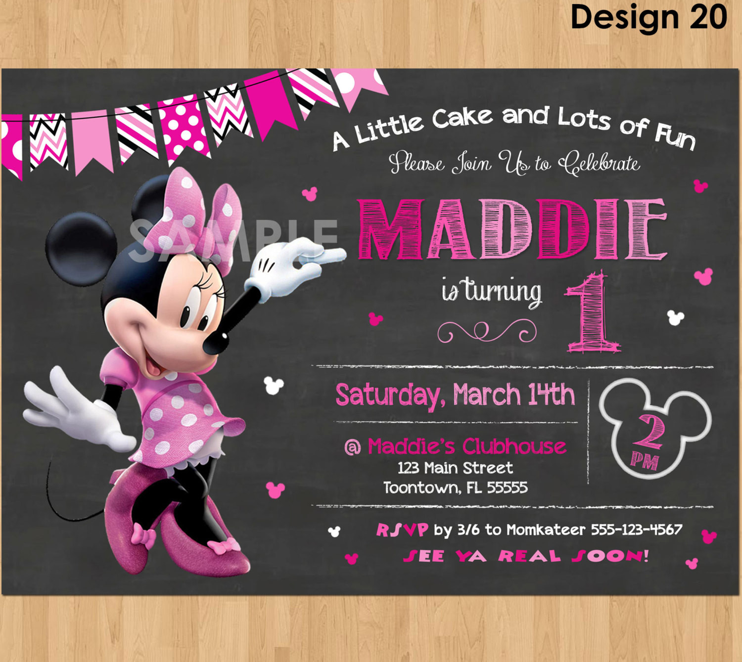 Minnie Mouse Custom Birthday Invitations
 Minnie Mouse Birthday Invitation Minnie Mouse Invitation 1st