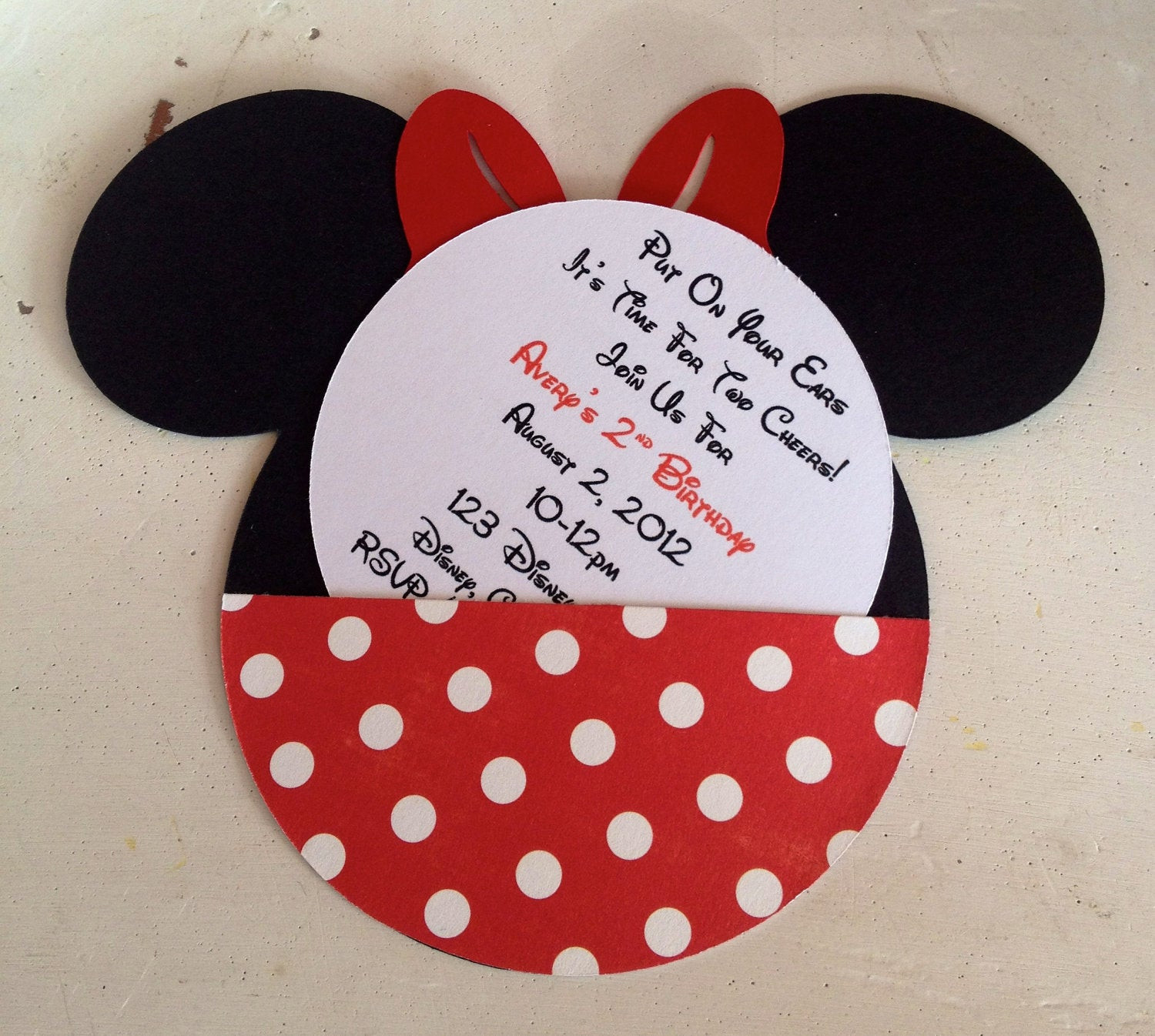 Minnie Mouse Custom Birthday Invitations
 Handmade Custom Red Minnie Mouse Birthday Invitations Set of