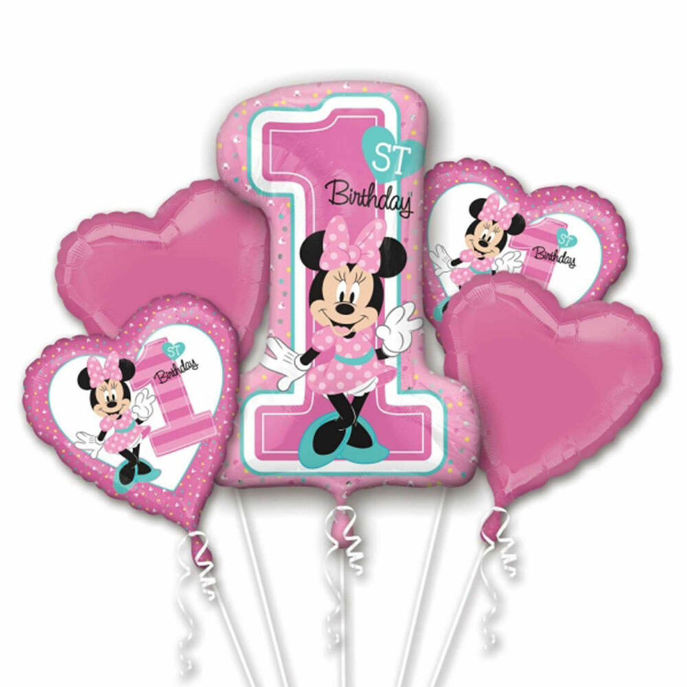 Minnie Mouse Ideas For 1st Birthday Party
 Disney Baby Minnie Mouse 1st Birthday Balloon Bouquet