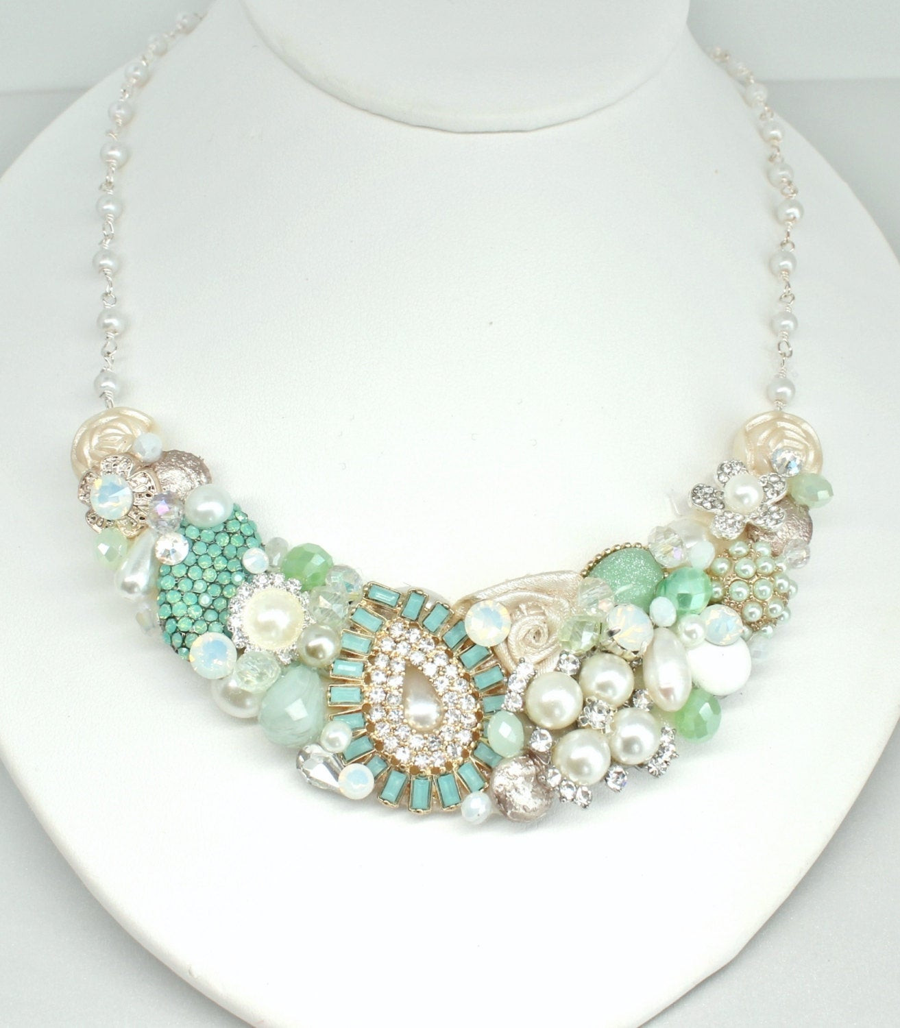 Mint Green Necklace
 Mint Green Necklace Statement Necklace Mint Statement