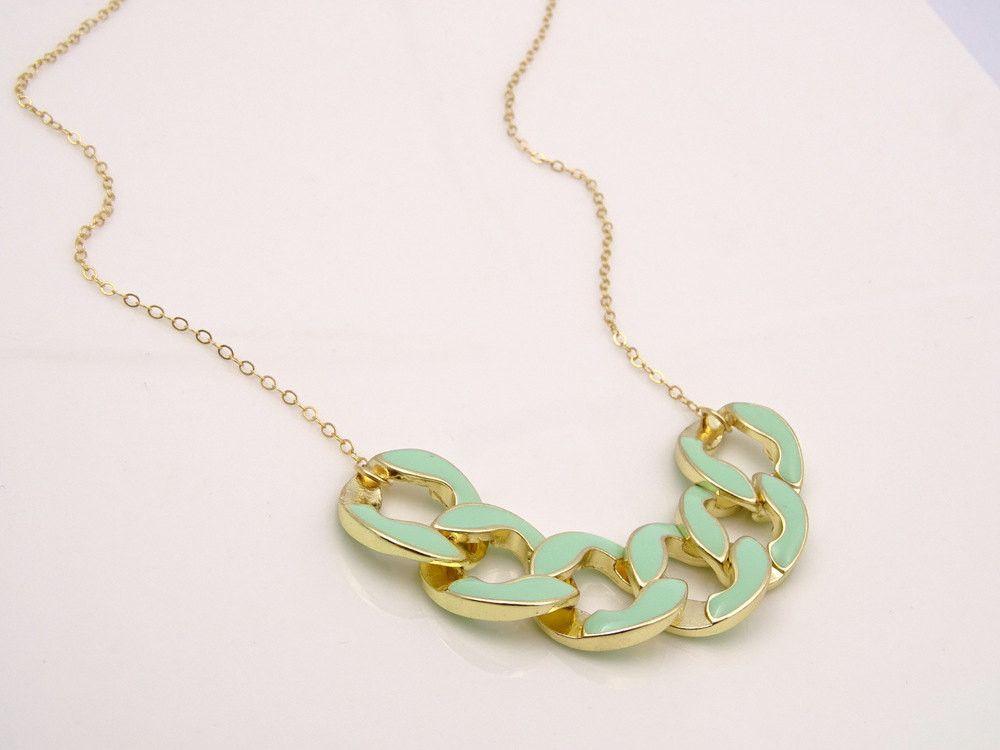 Mint Green Necklace
 Mint Green Necklace Statement Necklace Fashion by