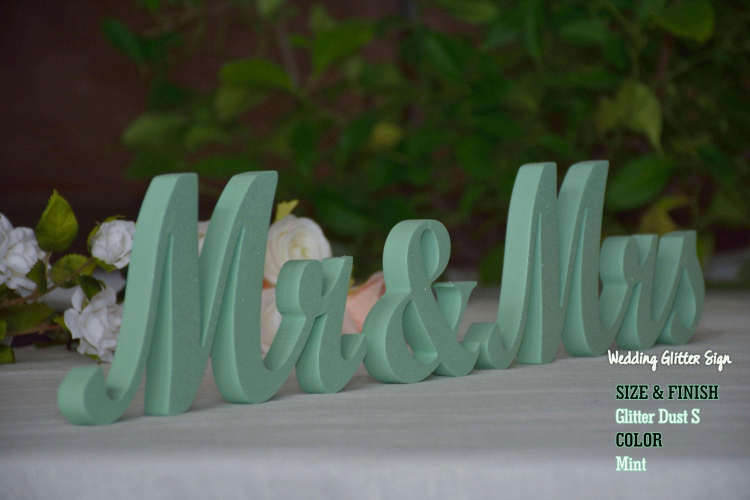 Mint Green Wedding Theme
 MR & MRS Mint Mint Green Wedding Decorations Rose Gold Sign