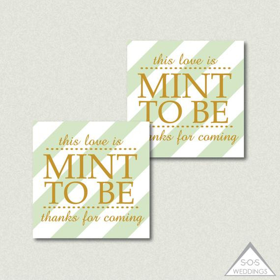 Mint To Be Wedding Favors DIY
 Mint to be Favor Tags Mint Favors Printable Wedding