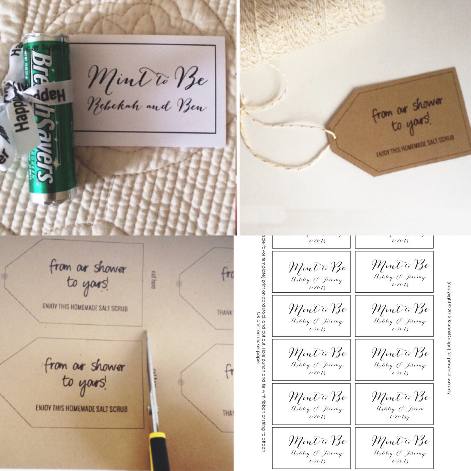 Mint To Be Wedding Favors DIY
 Mint to be wedding favor tags DIY Printable Bridal by