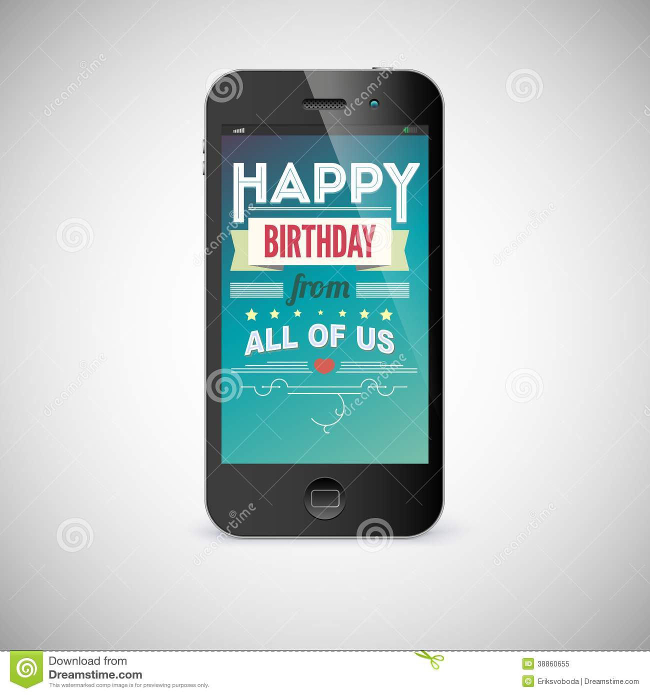 Mobile Birthday Cards
 Birthday Greeting Card Screen Mobile Phone Stock