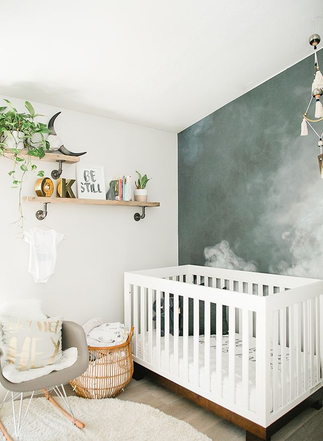 Modern Baby Nursery Decor
 Modern Smoke Mural Nursery for a Baby Boy